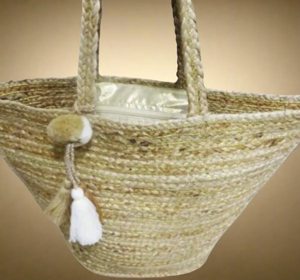 American and Beyond Travel Jute Tote Bag El Enshrine Handwoven – Gīsal Jewels